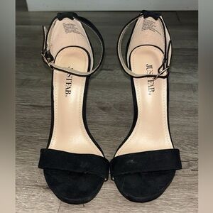JustFab Black Ankle Strap Heels
